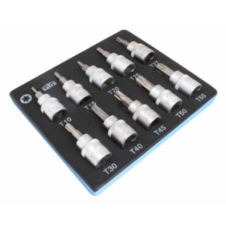 10PCS 3/8″DR. WITHOUT TAMPER TORX BIT SOCKET SET