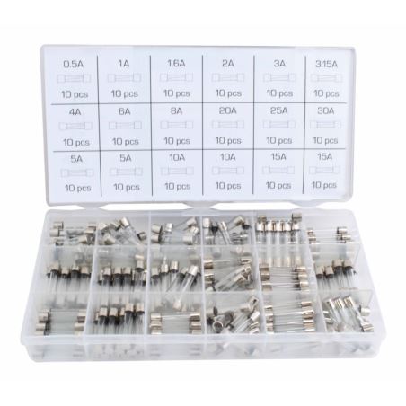 QUICK BLOW GLASS FUSE SET 180pcs 6x30mm