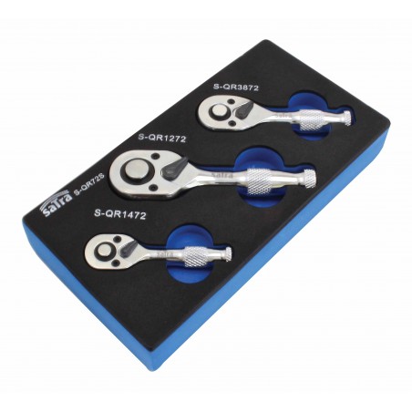 3pcs Reversible Quick Release Stubby Ratchet Handl