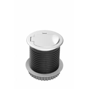 Furniture socket CHARGER MINI 60mm, 1x Schuko socket, 1xUSB-C, cable 1.9m, aluminum