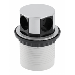 Furniture socket COMFORT, Ø100 mm, 4xSHUKO, cable 1.5 m, aluminum