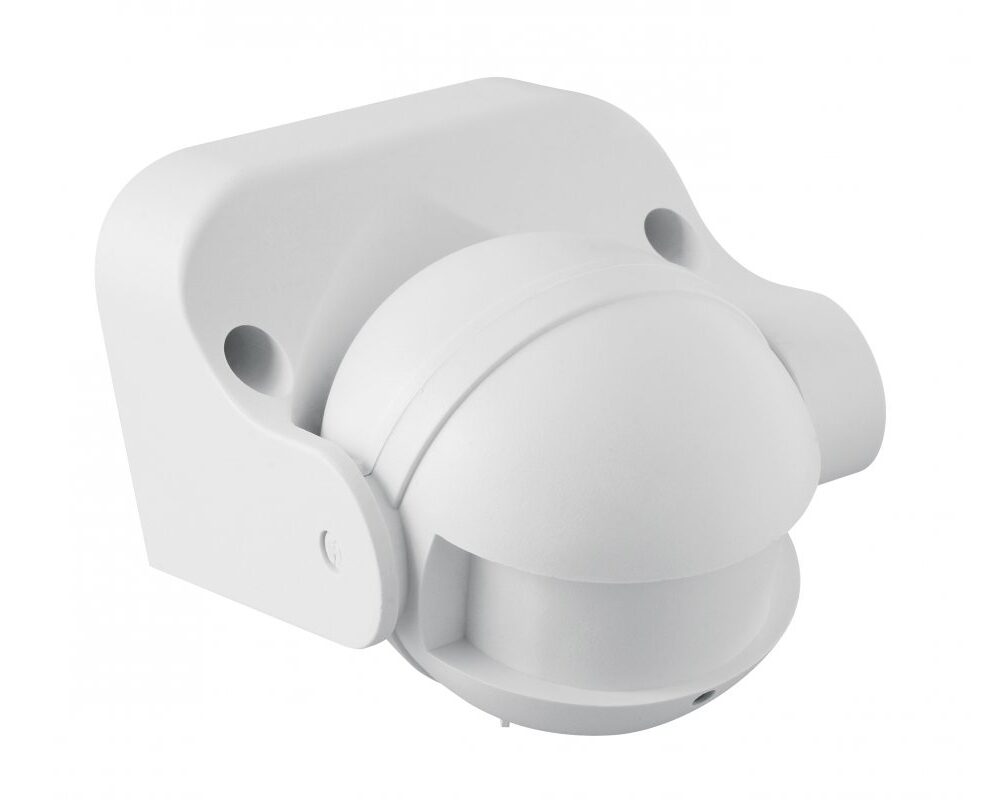 Microwave motion sensor CM-1, max. 1200 W, detection angle 180°, range 1-8 m ± 1.5-3.5 m, IP44, white
