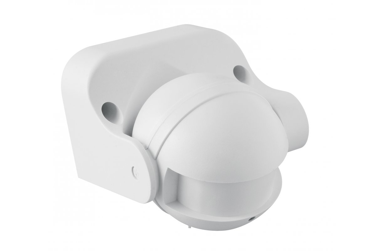 Microwave motion sensor CM-1, max. 1200 W, detection angle 180°, range 1-8 m ± 1.5-3.5 m, IP44, white