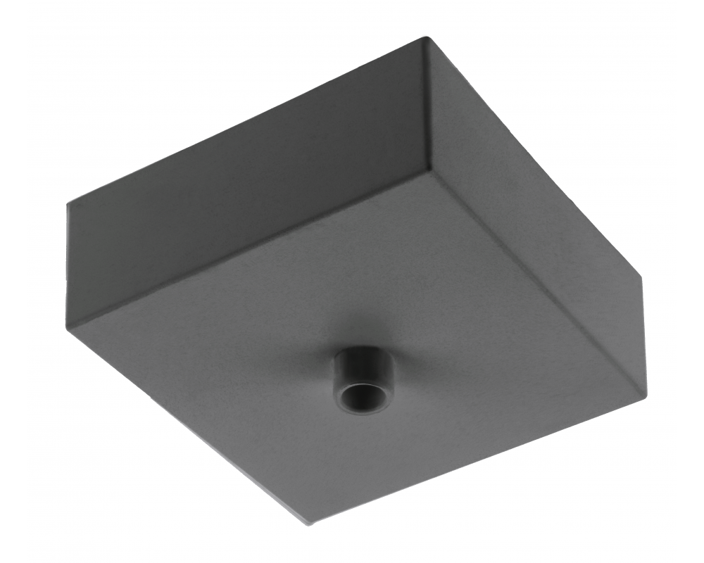 Cover plate for pendant luminaires, 80x80x30mm, aluminum, black