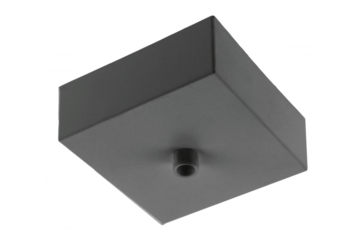 Cover plate for pendant luminaires, 80x80x30mm, aluminum, black