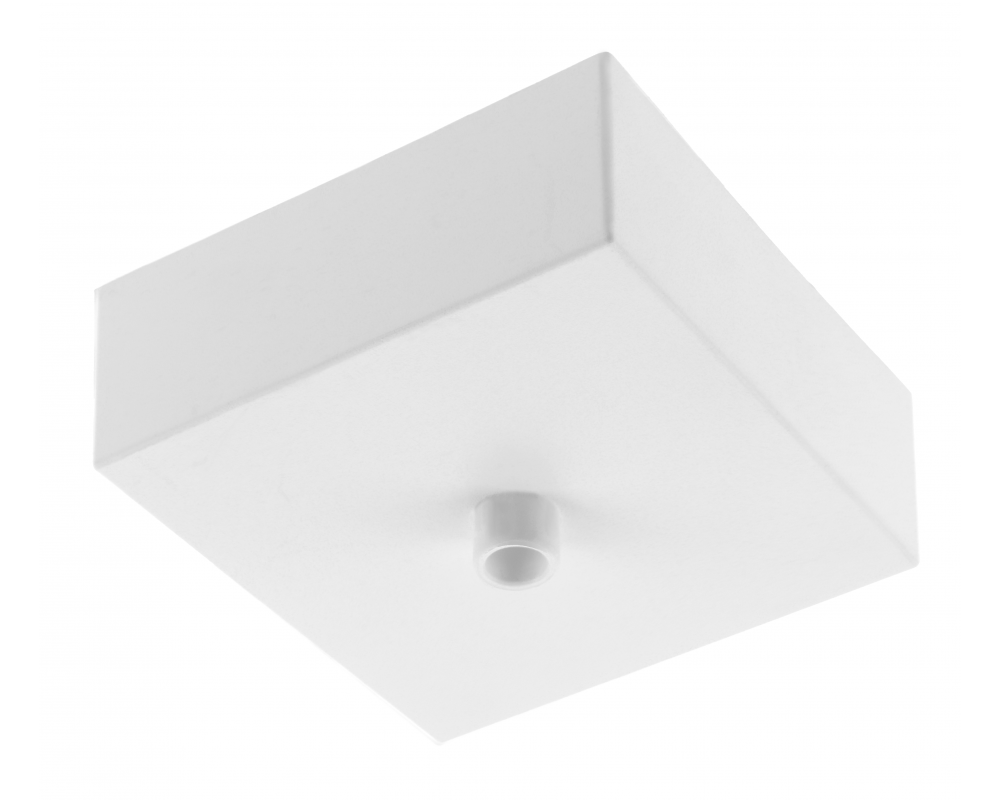 Cover plate for pendant luminaires, 80x80x30mm, aluminum, white
