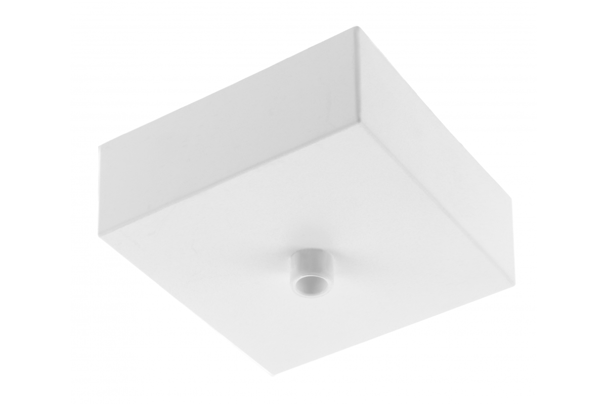Cover plate for pendant luminaires, 80x80x30mm, aluminum, white
