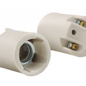 Ceramic socket E14, white