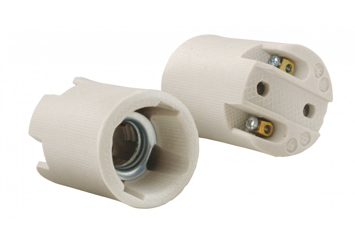 Ceramic socket E14, white