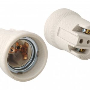 Ceramic socket E27, white