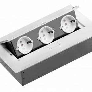 Furniture socket, 3xSHUKO, without cable, white