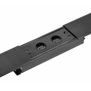 Furniture socket PRESTINO, 2xSHUKO, USB A+C, HDMI, RJ45 cable 1.5 m, black