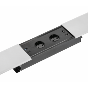 Furniture socket PRESTINO, 2xSHUKO, USB A+C, HDMI, RJ45 cable 1.5 m, aluminum