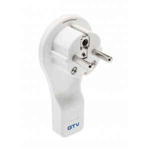 Flat electrical plug, angled 16A, 250 V, white