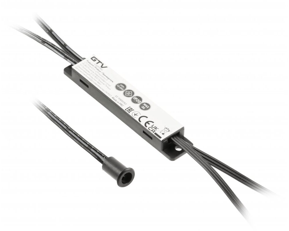 Non-contact switch, 1-mode MIKRO, max. 36 W, DC12V, 1 sensor, black