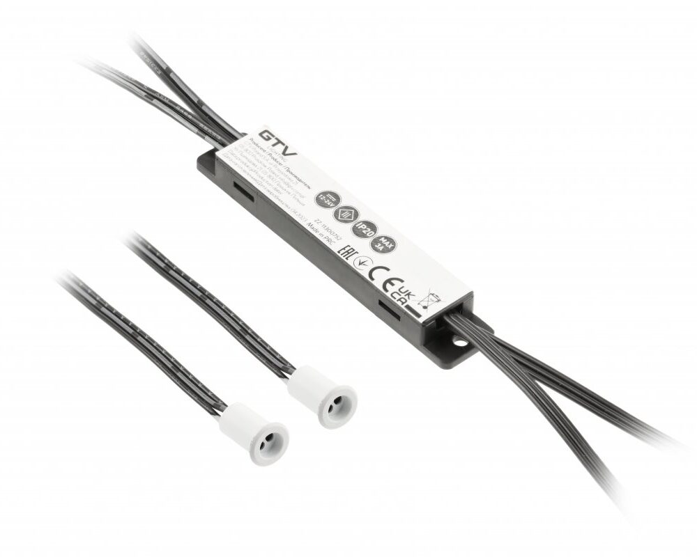 Non-contact switch, 1-mode MIKRO, max. 36 W, DC12V, 2 sensors, white