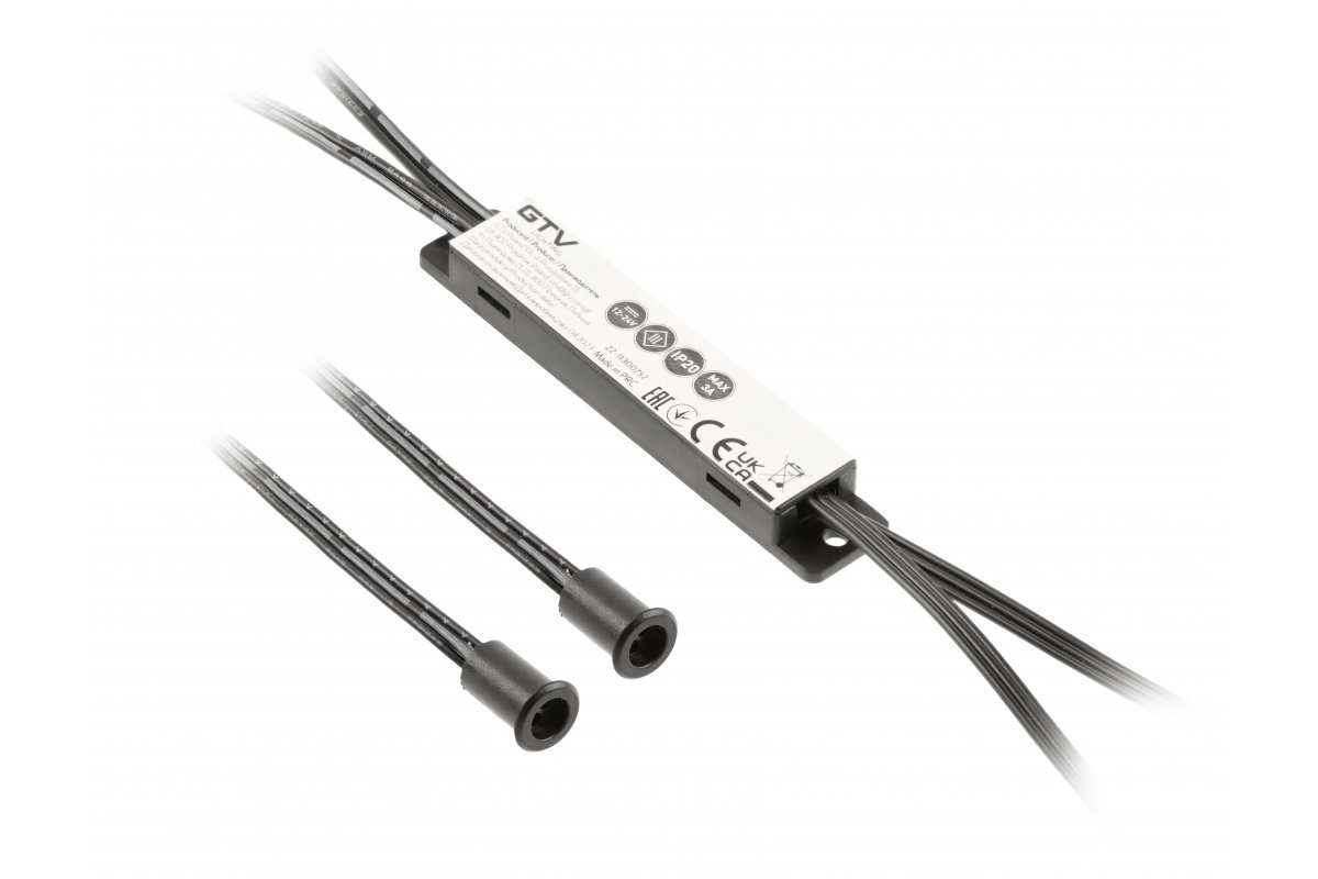 Non-contact switch, 1-mode MIKRO, max. 36 W, DC12V, 2 sensors, black