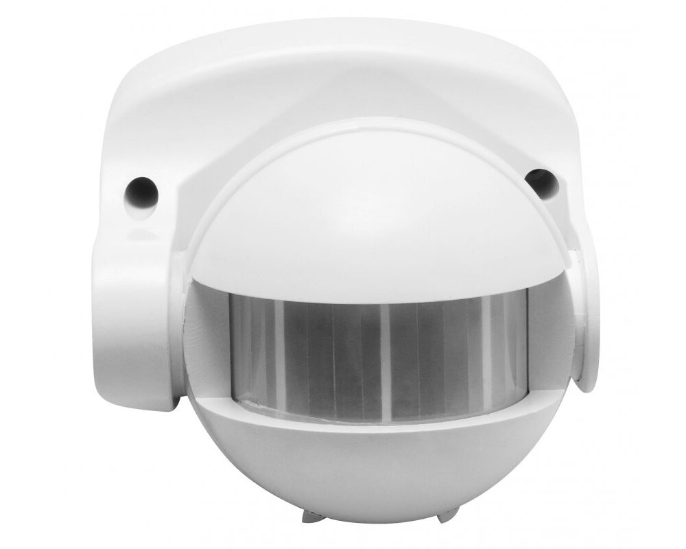 Motion sensor CR-1, max. 1200 W, detection angle 180°, range 10 m ± 1.8- 2.5 m, IP44, white