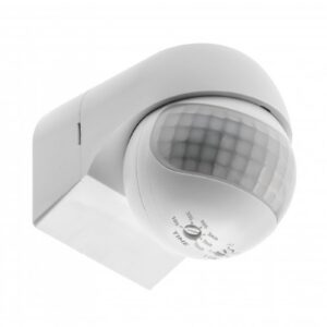 Motion sensor CR-13, max. 800 W, detection angle 180°, range 12 m ± 1.8- 2.5 m, IP44, white