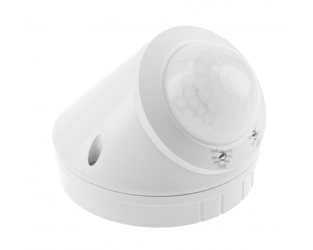 Motion sensor CR-17, max. 800 W, detection angle 360°, range 10 m, IP65, white