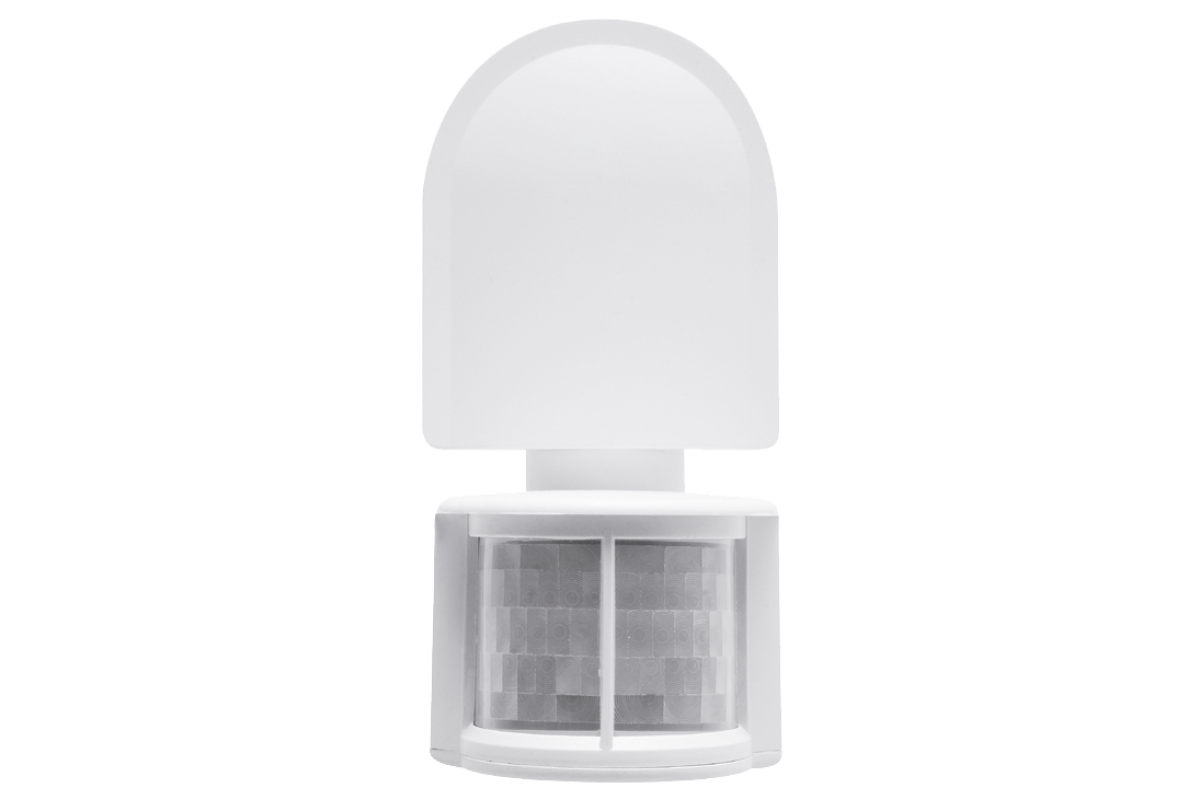 Motion sensor CR-2, max. 1200 W, detection angle 180°, range 8 m ± 1.8-2.5 m, IP44, white