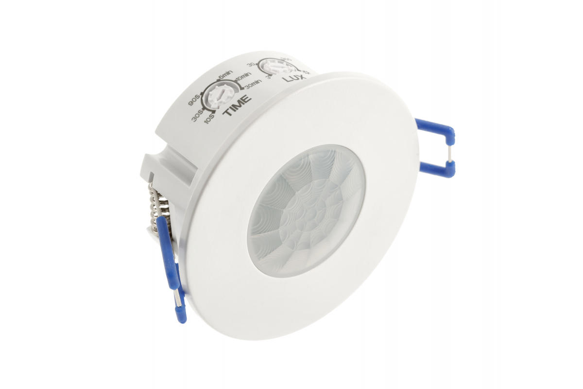 Motion sensor CR-22, max. 1200 W, detection angle 360°, range 8 m ± 1.8-4 m, IP20, white