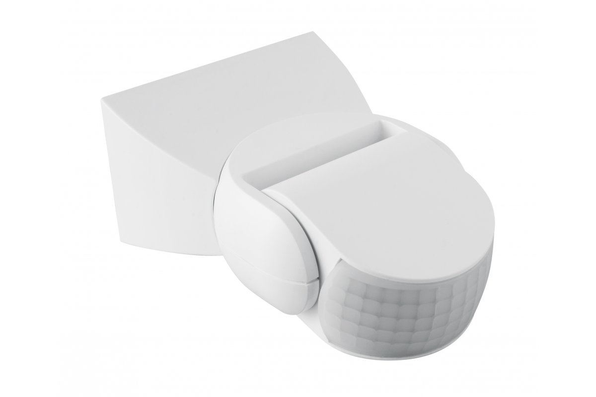 Motion sensor CR-9, max. 1200 W, detection angle 180°, range 2-8 m ± 1.8- 2.5 m, IP65, white