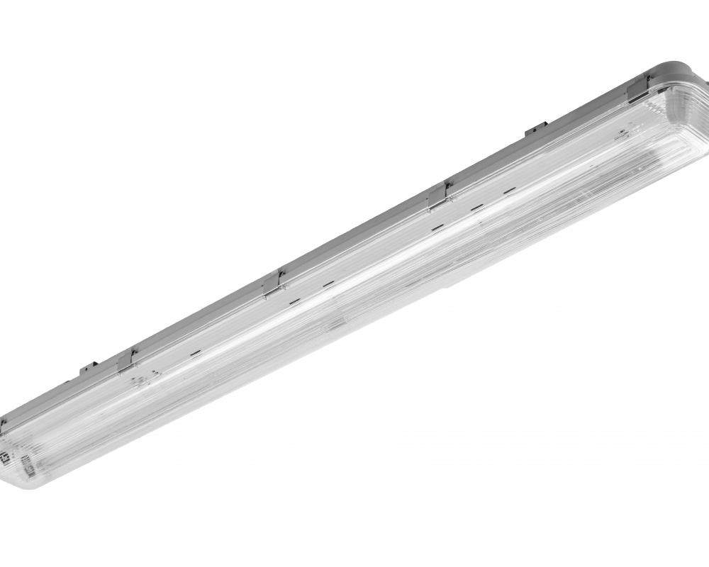 G-TECH Hermetic luminaire 1x120 T8 LED (single-sided connection), G13, IP65, IK06, ABS/PS, gray