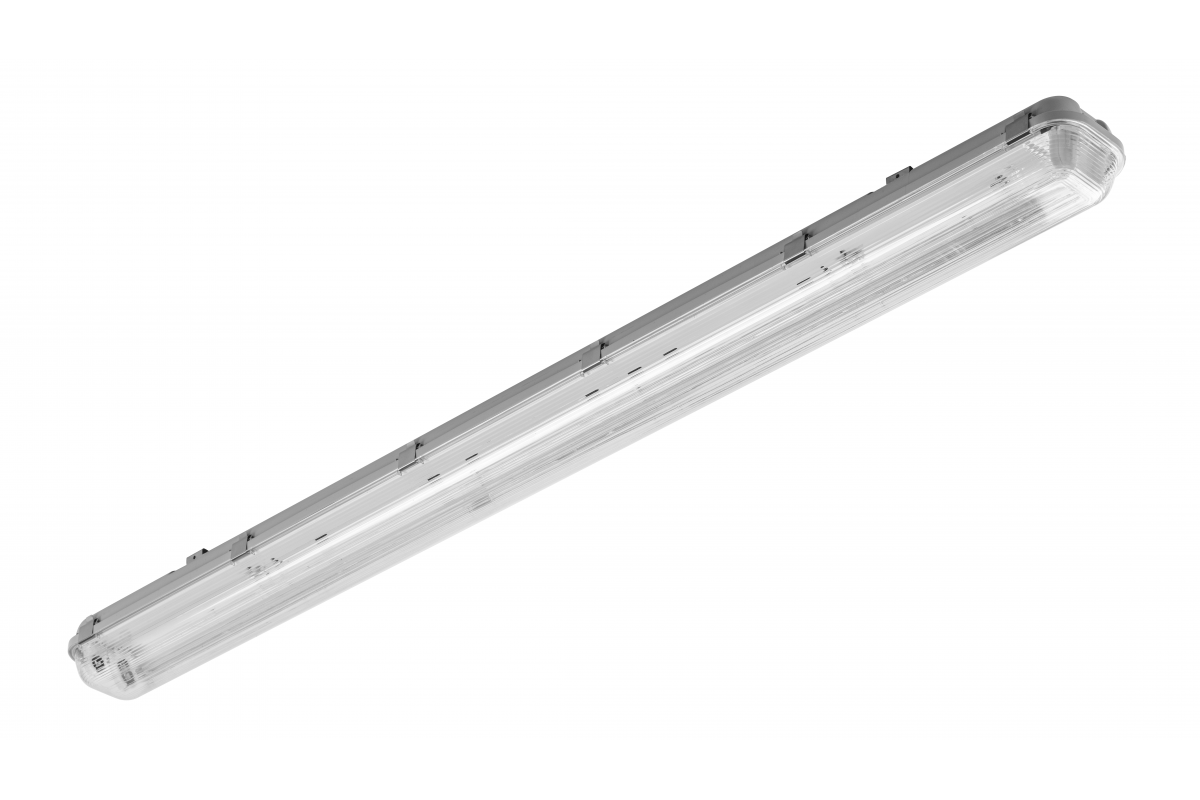 G-TECH Hermetic luminaire 1x150 T8 LED (single-sided connection), G13, IP65, IK06, ABS/PS, gray