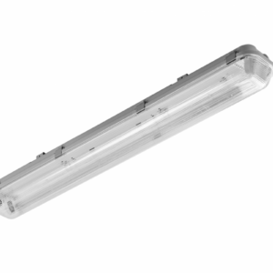 G-TECH Hermetic luminaire 2x60 T8 LED (single-sided connection), G13, IP65, IK06, ABS/PS, gray