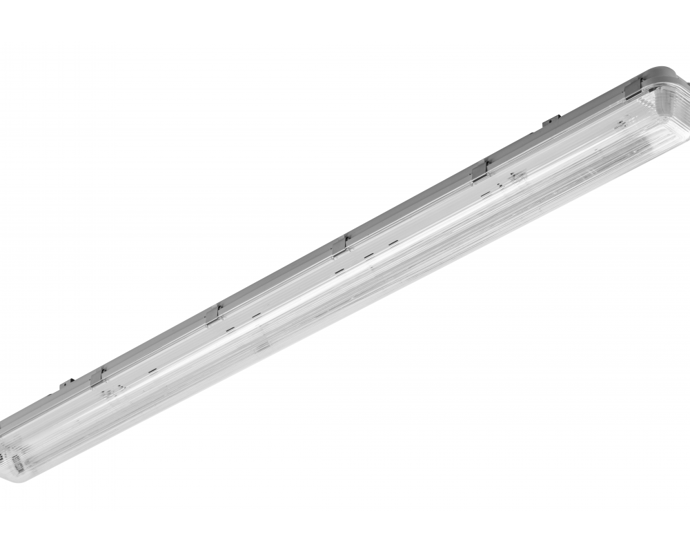 G-TECH Hermetic luminaire 2x150 T8 LED (single-sided connection), G13, IP65, IK06, ABS/PS, gray