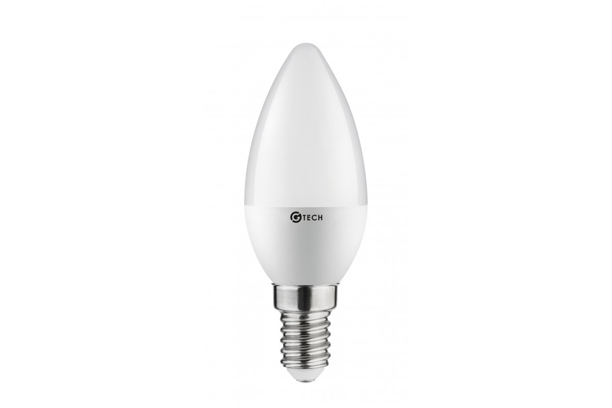 G-TECH LED Bulb E14, C30, 6 W, 520 lm, 3000K, AC220-240V, 160°