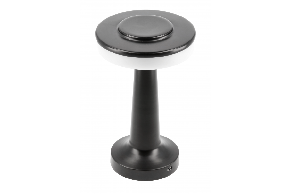 Desk lamp Monum, 3W, 200lm, DC 5V, 1A,3000 K, 3 deg. Dimmable, battery 1800 mAh, black