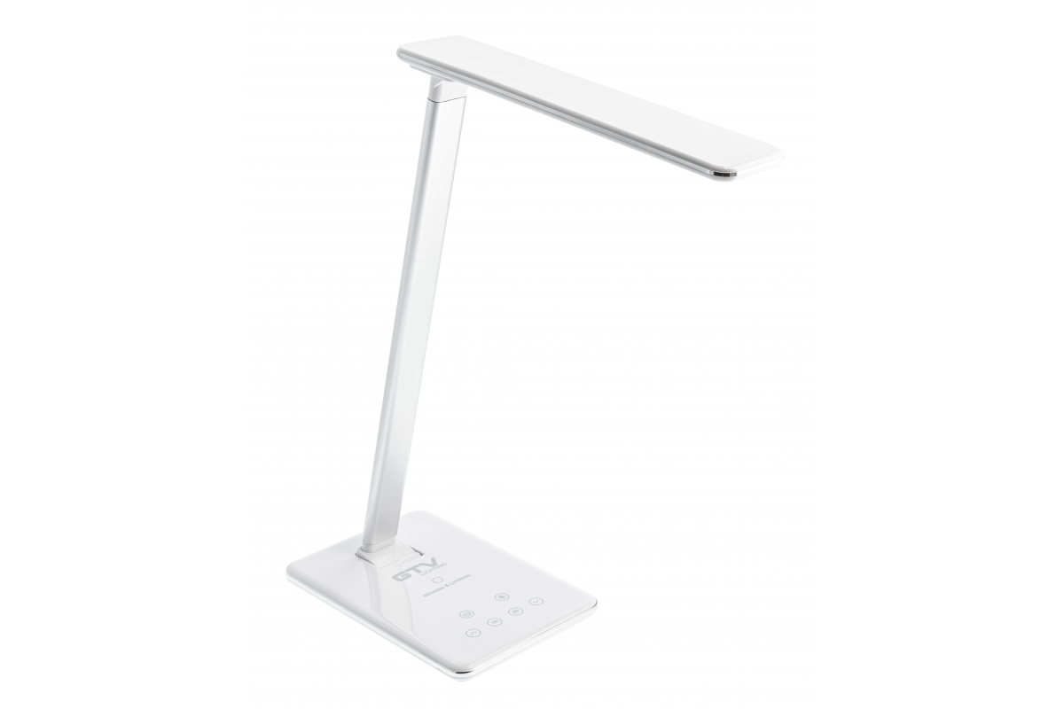 LED table lamp TRITTON, 6 W, 340 lm, CCT, inductive charging, USB charging, white