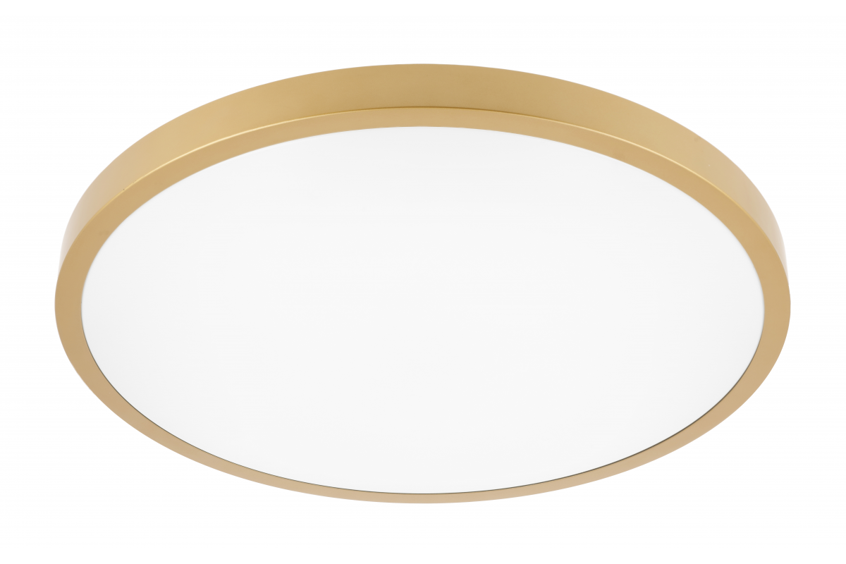 LED luminaire ATOLL, 32 W, 2560 lm, 3000K, AC180-250V, PF>0.9, IP54, Ø400 mm, gold