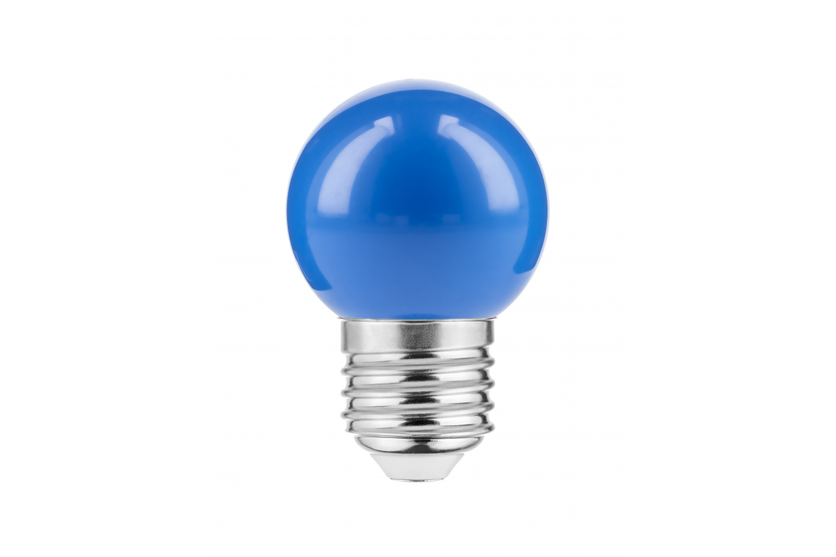 LED Bulb E27, B45, 1 W, 50 lm, AC220-240V, 270°, blue