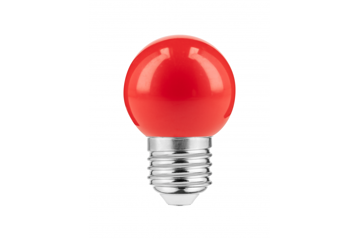 LED Bulb E27, B45, 1 W, 50 lm, AC220-240V, 270°, red