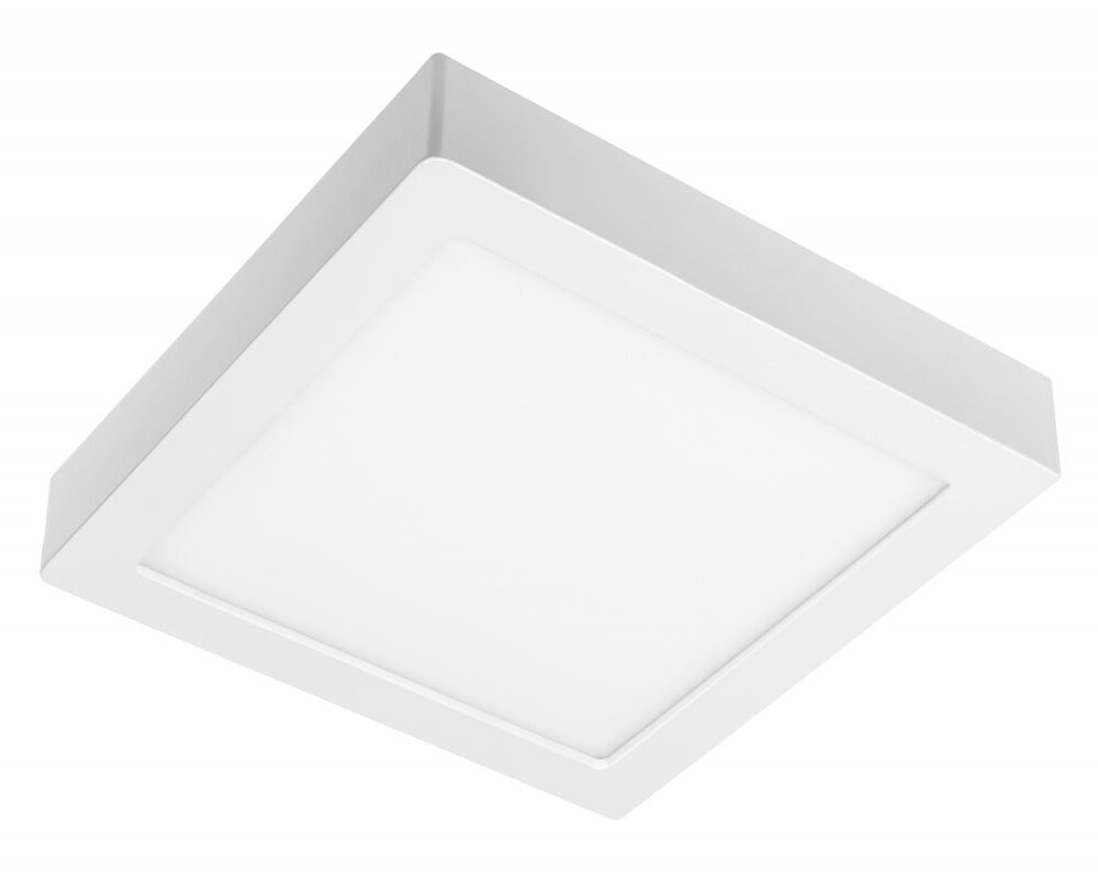 LED luminaire BOLERO, 18 W, 1600 lm, 3000K/4000K/6400K, AC175-250V, PF>0.5, RA>80, IP40, 120°, 6in1, surface-mounted/recessed, square