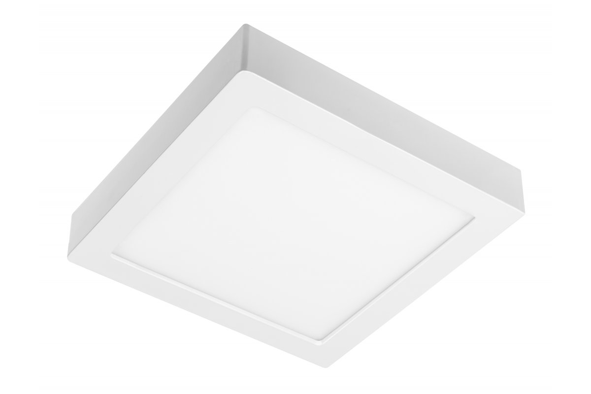 LED luminaire BOLERO, 18 W, 1600 lm, 3000K/4000K/6400K, AC175-250V, PF>0.5, RA>80, IP40, 120°, 6in1, surface-mounted/recessed, square