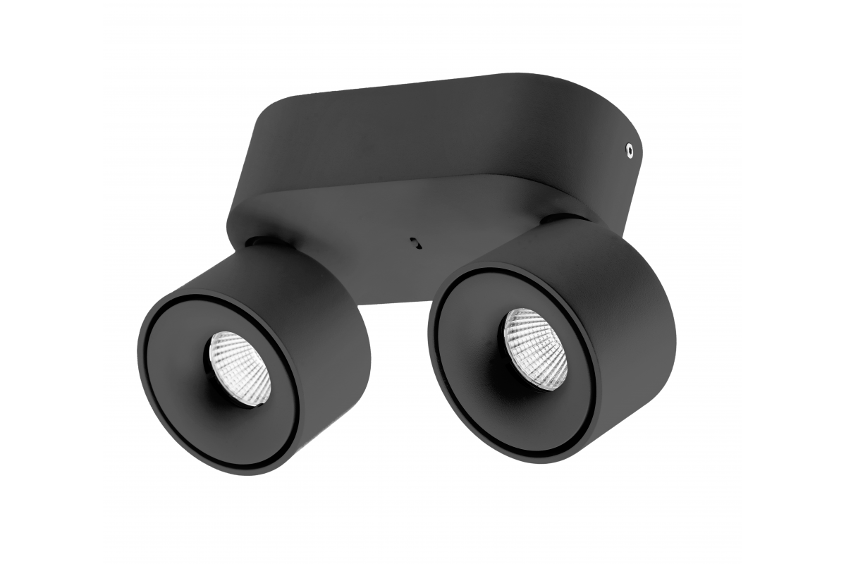 LED luminaire BIANCO CCT, 16 W, 680 lm, Ra≥80, IP20, 36°, 2700/3300/4000K, round, black