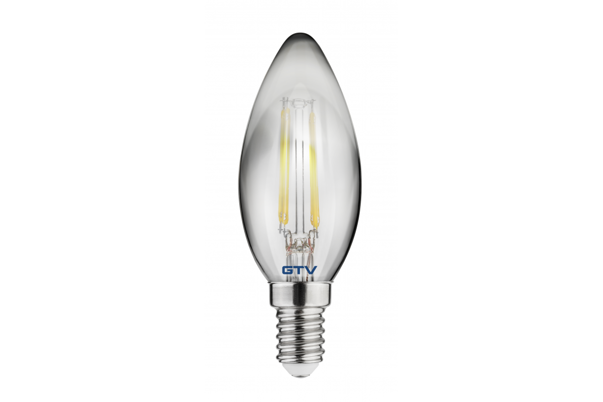 LED Bulb E14, C35, 4 W, 300 lm, 2700K, AC220-240V, 360°, FILAMENT gray