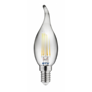LED Bulb E14, C35L, 4 W, 300 lm, 2700K, AC220-240V, 360°, FILAMENT gray