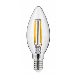 LED Bulb E14, C35, 4 W, 420 lm, 3000K, AC220-240V, 360°, FILAMENT