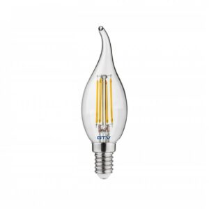 LED Bulb E14, C35L, 4 W, 420 lm, 3000K, AC220-240V, 360°, FILAMENT