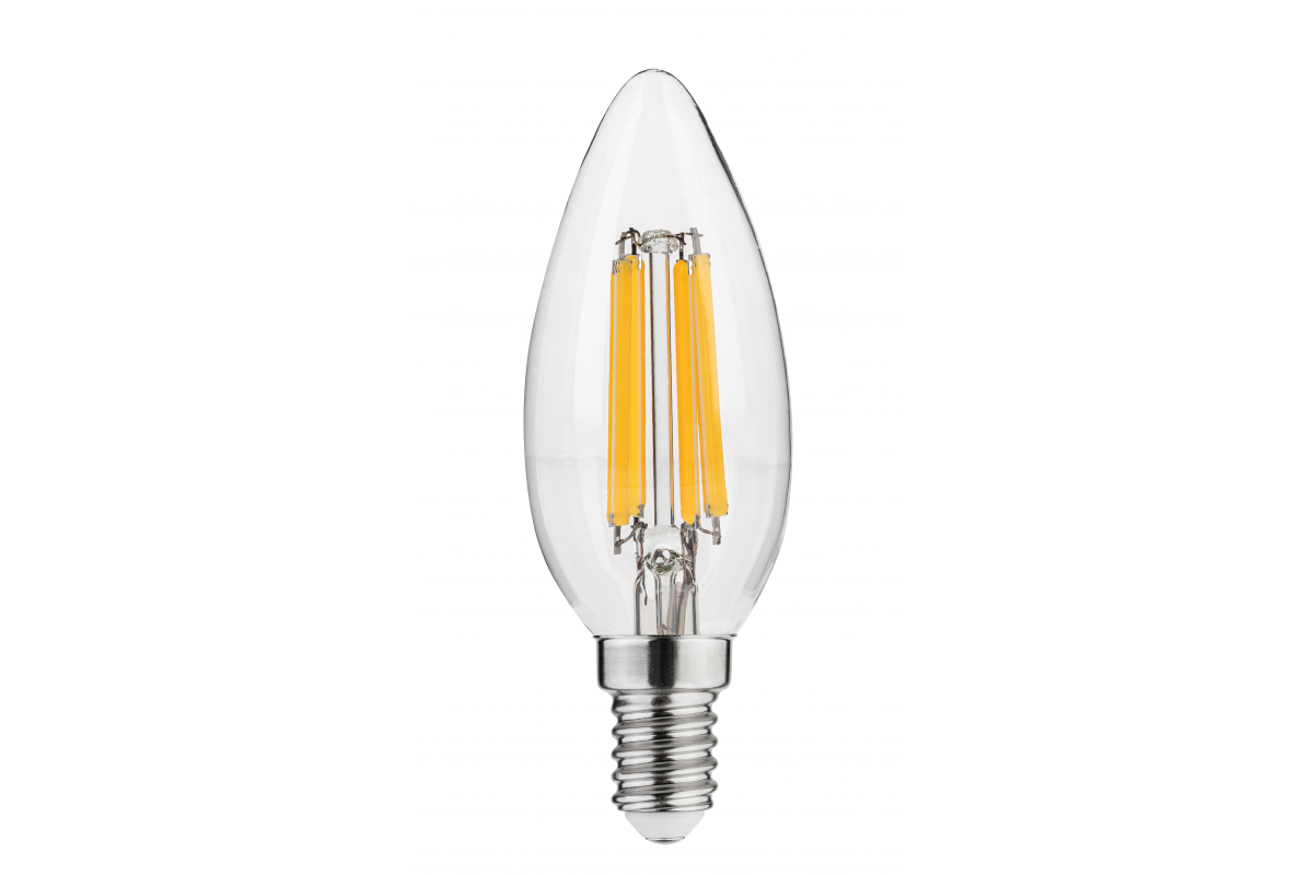 LED Bulb E14, C35, 5.8 W, 640 lm, 2700K, AC220-240V, 360°, FILAMENT