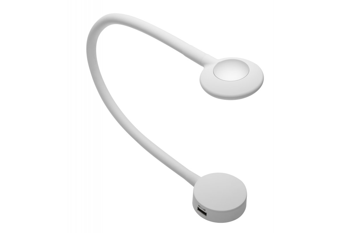 LED luminaire CHICAGO, 2.1 W, DC12V, 2xUSB-A, dimmable, 4000K, cable mini AMP 1.5 m, white