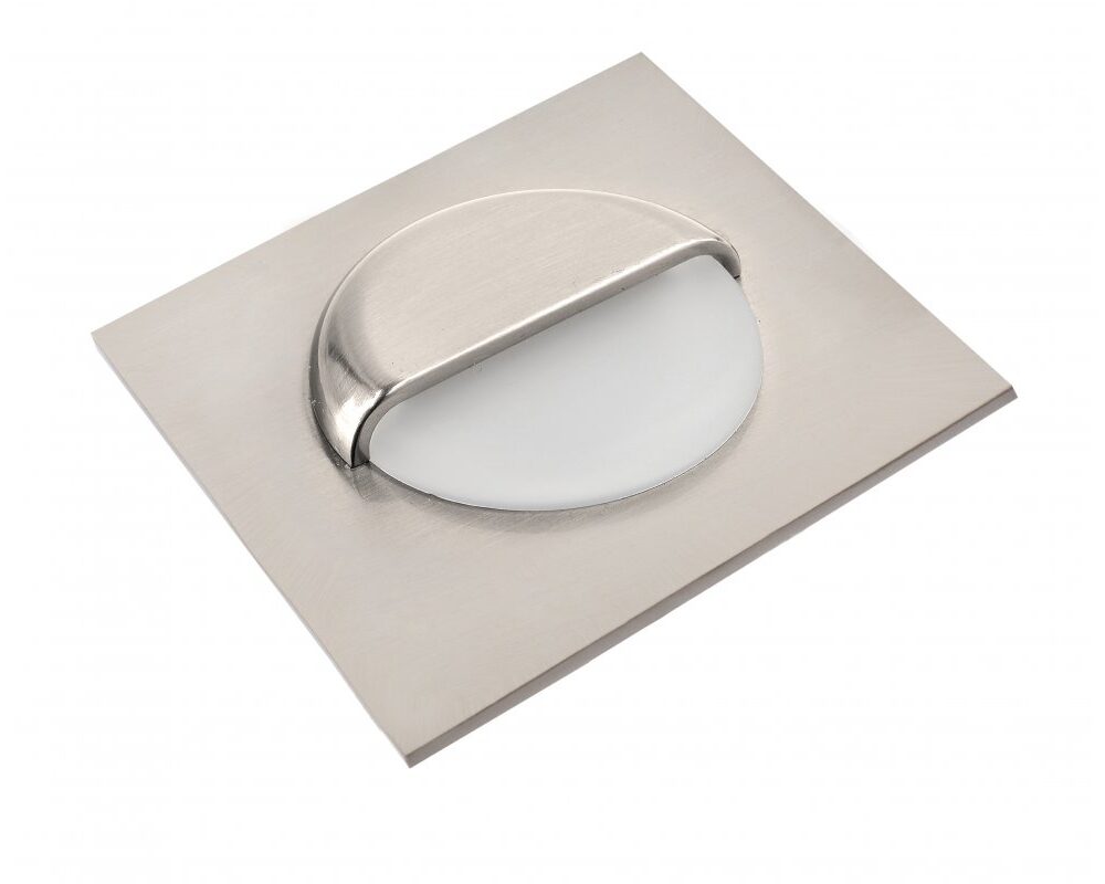 LED staircase fixture,ESCADA KB,DC12V,square,frosted cover,0,8W,70lm,4000K,inox,cable 150cm