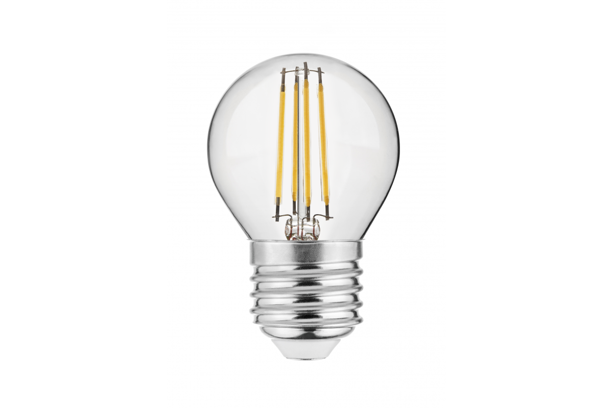 LED light source FILAMENT,3000K,G45,E27,4W,AC220-240V/50-60Hz, RA>80,360°,400lm,PF>0,5,35mA