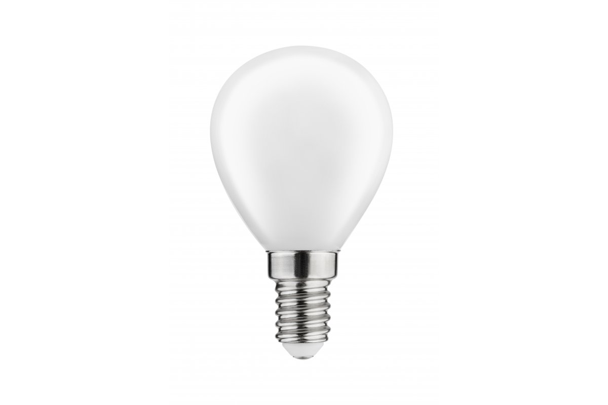 LED Bulb E14, G45, 4 W, 420 lm, 3000K, AC220-240V, 360°, milky FILAMENT