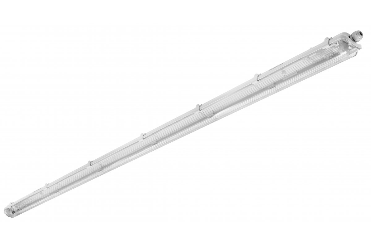 Hermetic luminaire HAGEN, for T8 LED single-sided power supply, G13, IP65, AC220-240V, 1x120cm, PC